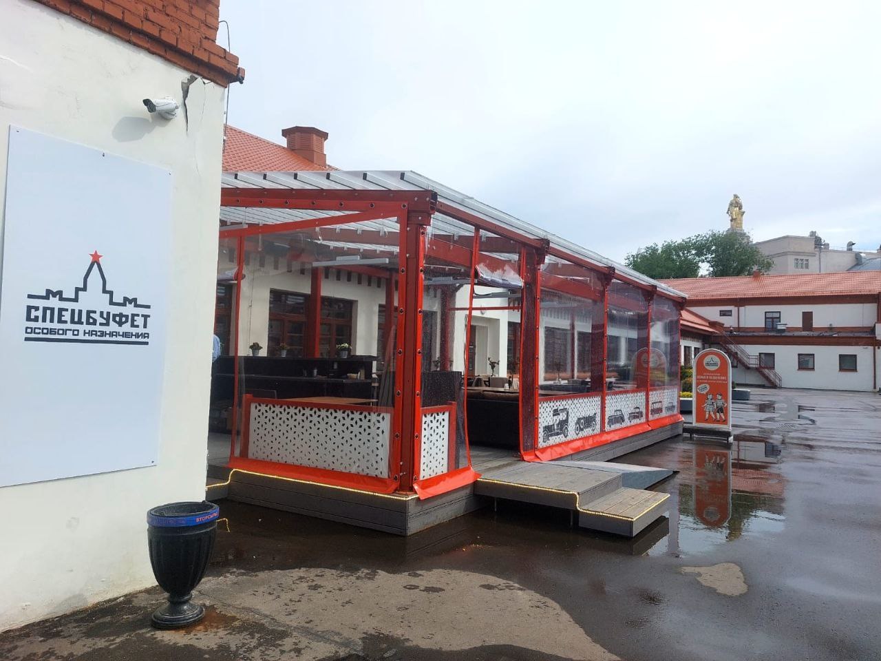 ПВХ шторы для летней террасы кафе в Пронске